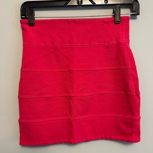 Cerise colour mini pencil skirt